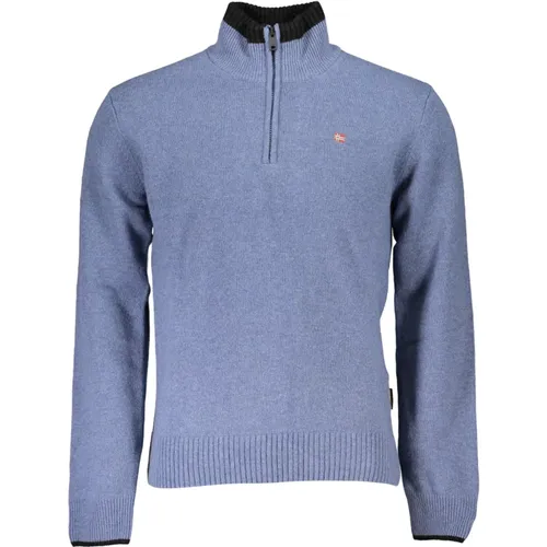 Blauer Pullover mit langen Ärmeln und Logo - Napapijri - Modalova