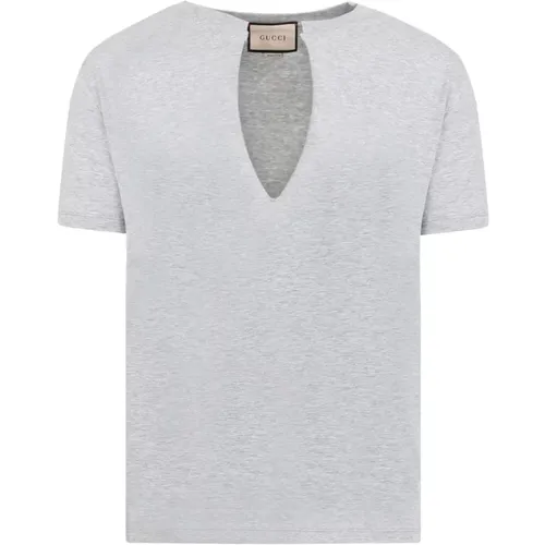 Grau Melange Baumwoll T-Shirt Gucci - Gucci - Modalova
