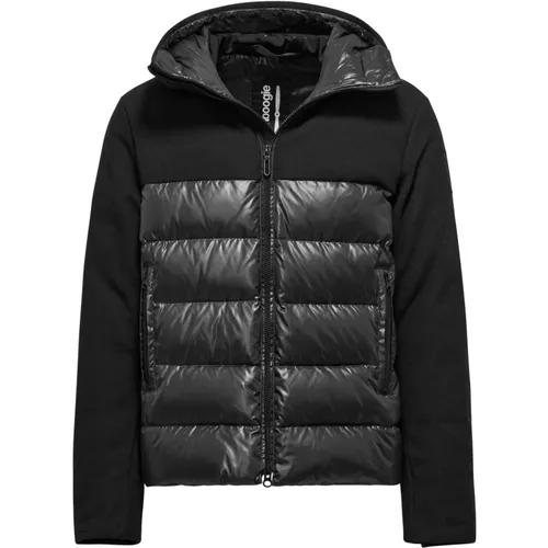 Two Material Down Jacket with Maxi Hood , male, Sizes: 3XL, S, L, 2XL, M - BomBoogie - Modalova