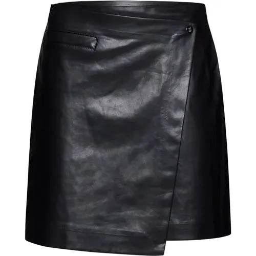 Schwarze Röcke mit Weiß/Blauem Detail , Damen, Größe: 7XL - DKNY - Modalova