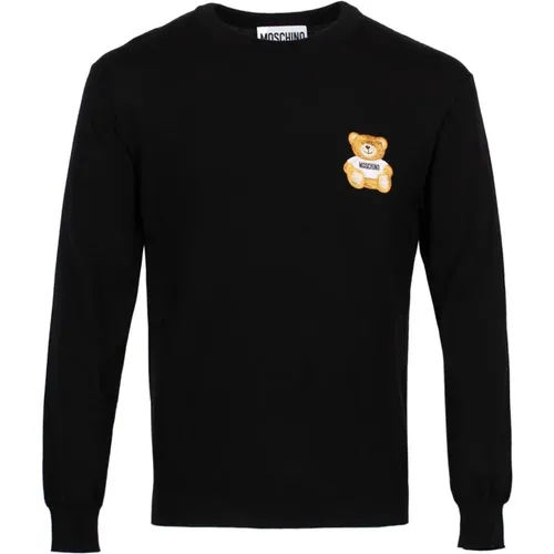 Schwarzer Teddybär-Pullover - Moschino - Modalova