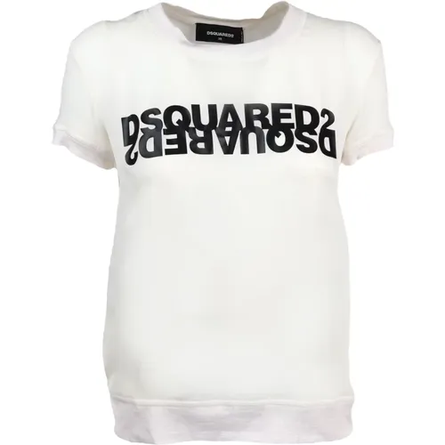 Seiden T-Shirt mit Seta Art - Dsquared2 - Modalova