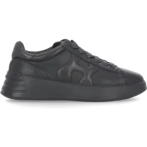 Leather Sneakers with Lurex Details , female, Sizes: 2 UK - Hogan - Modalova