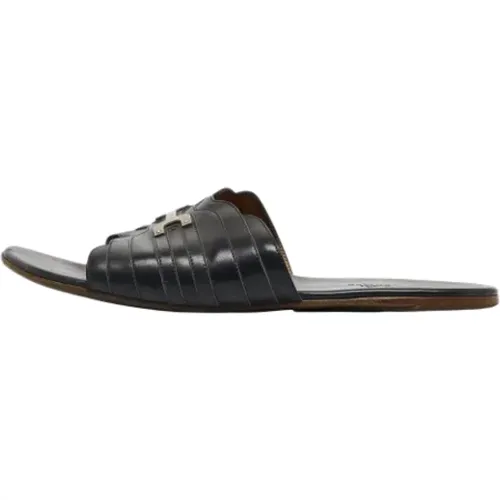 Pre-owned Leather sandals , female, Sizes: 10 1/2 UK - Hermès Vintage - Modalova