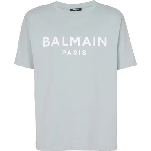 Bedrucktes kurzärmeliges T-Shirt aus Paris - Balmain - Modalova