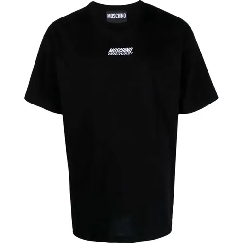 Besticktes Logo T-Shirt - Schwarz , Herren, Größe: L - Moschino - Modalova