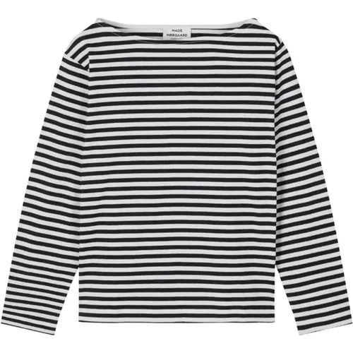 Soft Single Silk Tops T-Shirts 203412 Black , female, Sizes: M, L - Mads Nørgaard - Modalova