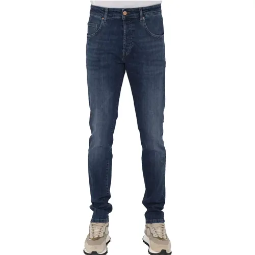 Slim-Fit Midblue Jeans für Herren , Herren, Größe: W34 - Don The Fuller - Modalova