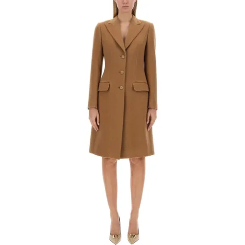 Wool Single-Breasted Coat for Women , female, Sizes: M - Dolce & Gabbana - Modalova