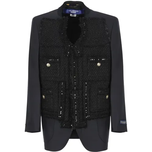 Linen Jacket with Contrasting Details , male, Sizes: M, L - Junya Watanabe - Modalova