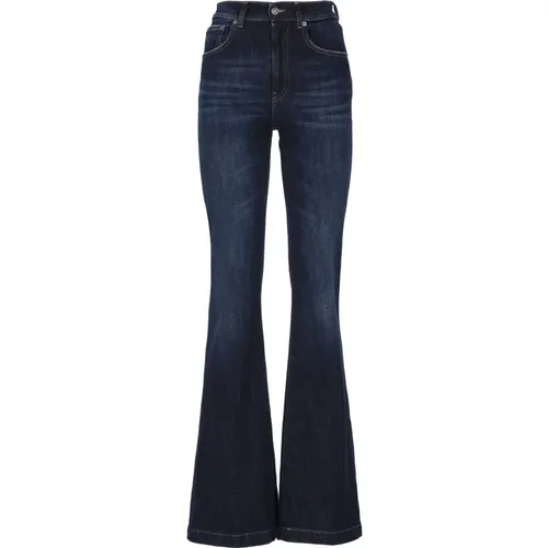 Blaue Jeans mit Logo-Patch , Damen, Größe: W26 - Dondup - Modalova