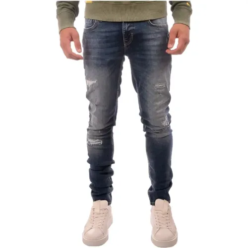 Ozzy Tapered Fit Jeans in Stre Mmdt00241 75413 Blau , Herren, Größe: W34 - Antony Morato - Modalova