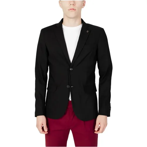 Schwarzer Button-Up Blazer für Männer , Herren, Größe: M - Gianni Lupo - Modalova