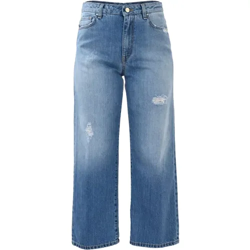 Zerrissene Wide-Leg Jeans mit Distressed-Look , Damen, Größe: W29 - Kocca - Modalova