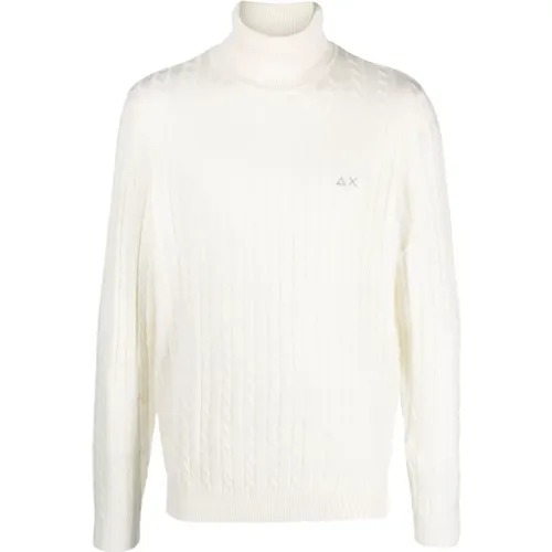 Cable Knit Sweater with Logo , male, Sizes: 2XL, L, XL - Sun68 - Modalova
