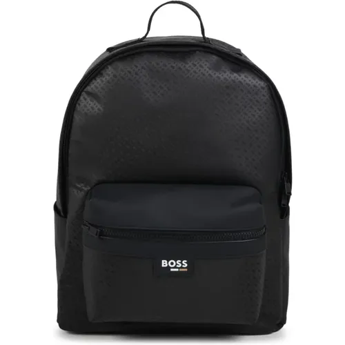 Monogramm Logo Schwarzer Rucksack - Hugo Boss - Modalova