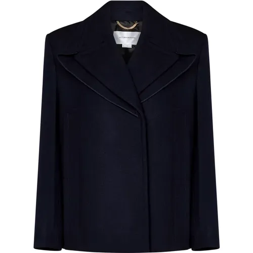 Double-Breasted Wool Coat , female, Sizes: 2XS - Victoria Beckham - Modalova