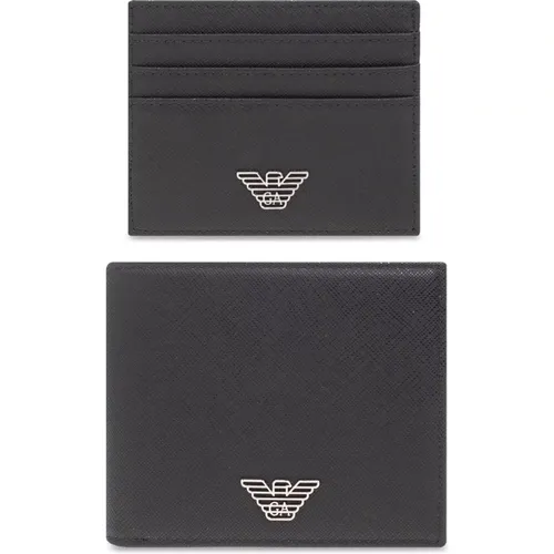 Canvas Wallet and Card Holder , male, Sizes: ONE SIZE - Emporio Armani - Modalova