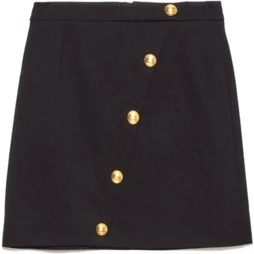 Milano Point Skirt with Logo Buttons , female, Sizes: M, 2XS - Gaëlle Paris - Modalova