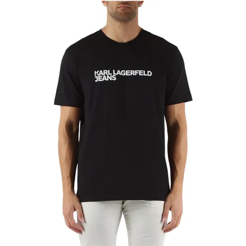 Bio-Baumwolle Regular Fit T-shirt , Herren, Größe: L - Karl Lagerfeld - Modalova