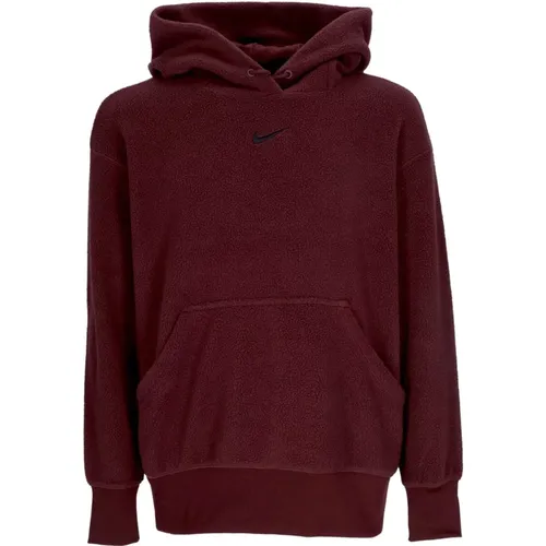 Plush Hoodie Burgundy Crush/Black , female, Sizes: M, S, L, XS - Nike - Modalova