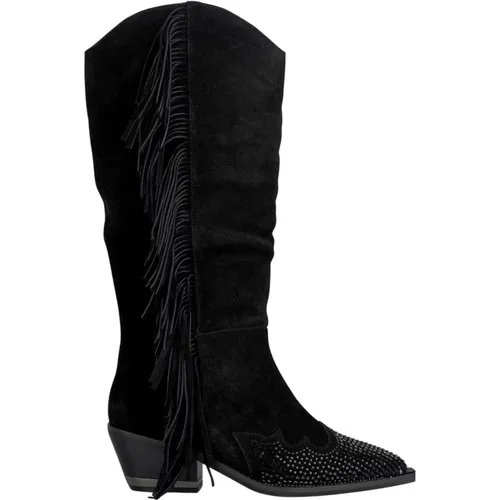 Fringed flacher Absatz Stiefel , Damen, Größe: 41 EU - Alma en Pena - Modalova