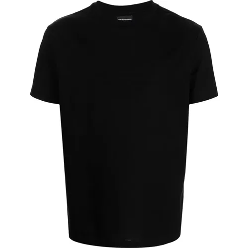 Schwarzes Baumwoll-Logo-Print-T-Shirt,T-Shirts - Emporio Armani - Modalova