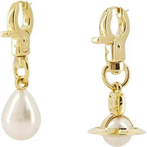 Gold Metal Claude Earrings for Pierced Ears , female, Sizes: ONE SIZE - Vivienne Westwood - Modalova