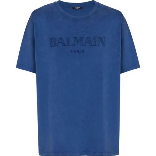 Weites T-Shirt it Balain Vintage-Stickerei - Balmain - Modalova