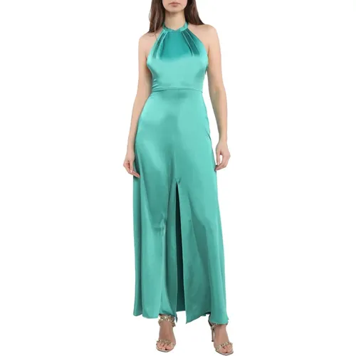 Langes Satin-Abendkleid mit Rundem Kragen , Damen, Größe: XS - pinko - Modalova