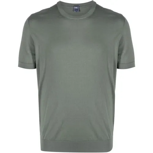 Grünes T-Shirt mit Rundhalsausschnitt , Herren, Größe: XL - Fedeli - Modalova