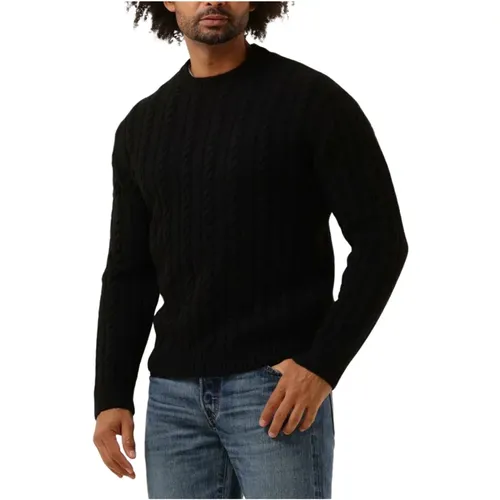 Twisted Crew Neck Sweater Schwarz , Herren, Größe: 2XL - Edwin - Modalova