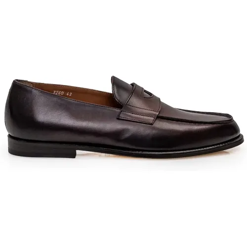 Braune Leder Penny Loafers , Herren, Größe: 45 1/2 EU - Doucal's - Modalova