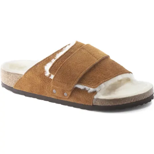 Shearling Kyoto Velcro Sandal , Herren, Größe: 41 EU - Birkenstock - Modalova