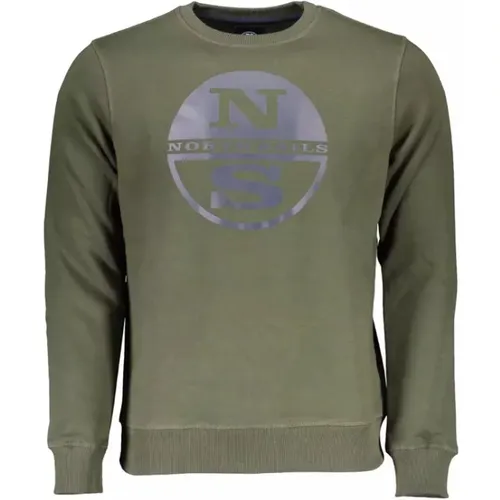 Cotton Sweater with Logo Print , male, Sizes: L, XL, 2XL, 3XL - North Sails - Modalova