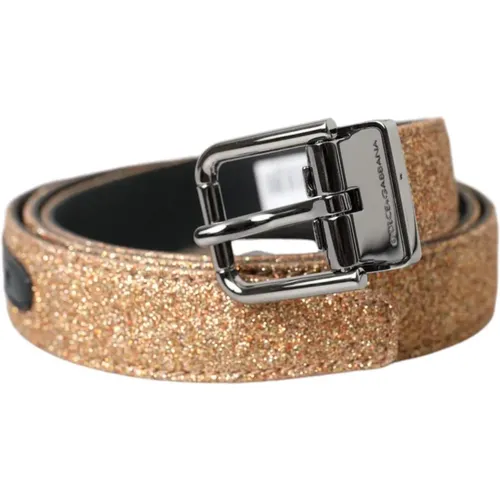 Glitter Metal Buckle Belt , female, Sizes: 90 CM - Dolce & Gabbana - Modalova