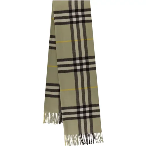 Cashmere Giant Check Frayed Schal - Burberry - Modalova