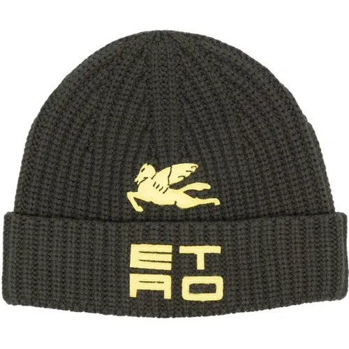 Knit Logo Beanie Hat , male, Sizes: ONE SIZE - ETRO - Modalova