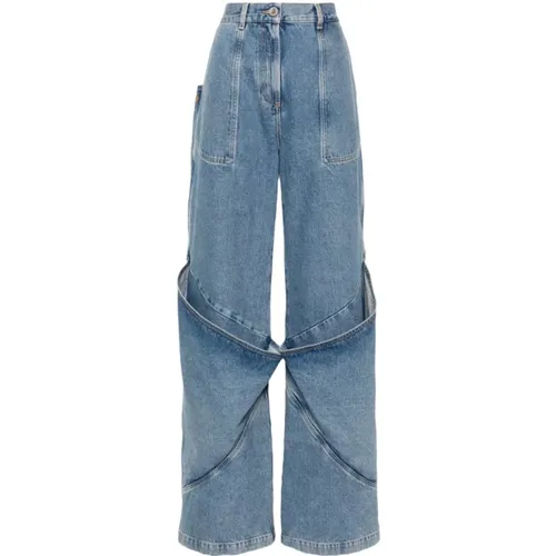 Wide Leg Denim Jeans , female, Sizes: W26, W27, W24, W25 - The Attico - Modalova