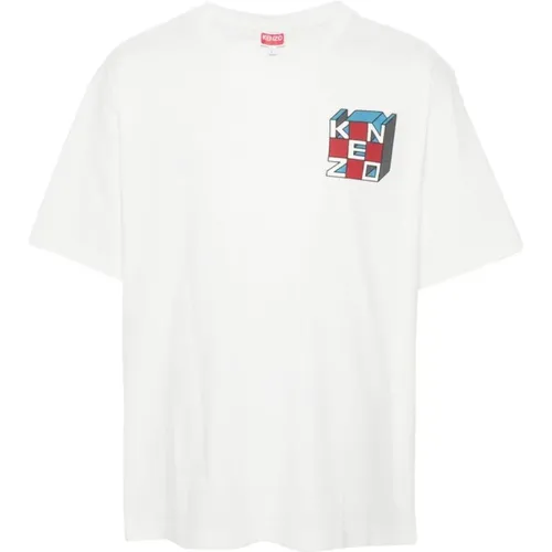 Baumwolle Jersey Logo Print T-shirt , Herren, Größe: M - Kenzo - Modalova