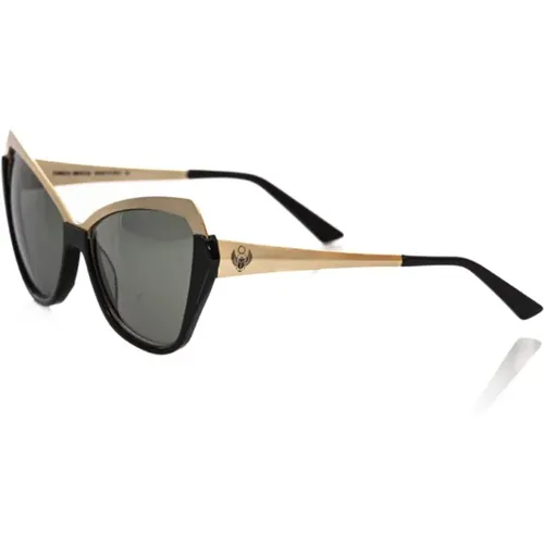 Cat Eye Sonnenbrille Schwarz Gold Braun,Cat Eye Sonnenbrille Schwarz & Gold - Frankie Morello - Modalova