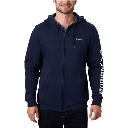 Logo Fleece Navy Sweatshirt , Herren, Größe: M - Columbia - Modalova