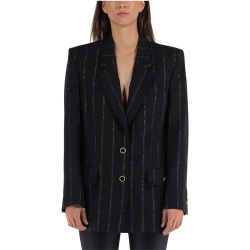 Oversized Wool Lurex Jacket , female, Sizes: XS, S - Alessandra Rich - Modalova
