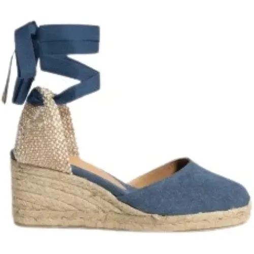 Carina/6/002 Denim Wedge Shoes , female, Sizes: 4 UK, 3 UK - Castañer - Modalova