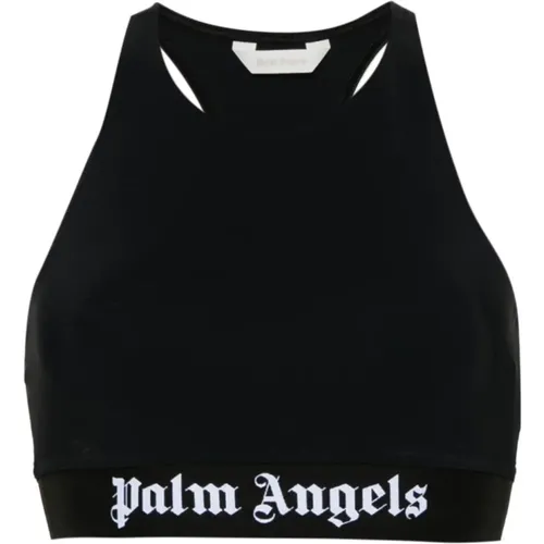 Schwarzes Logo Crop Top Palm Angels - Palm Angels - Modalova