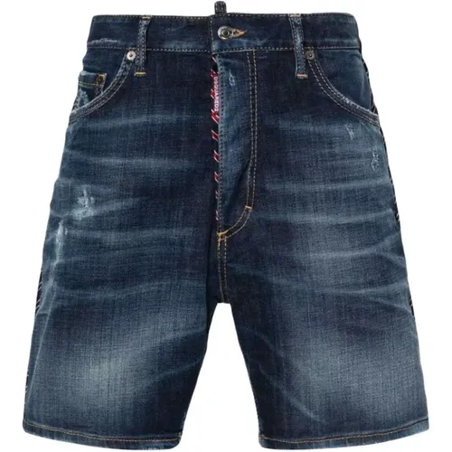 Distressed Denim Marine Shorts , male, Sizes: 2XL, M, XL - Dsquared2 - Modalova