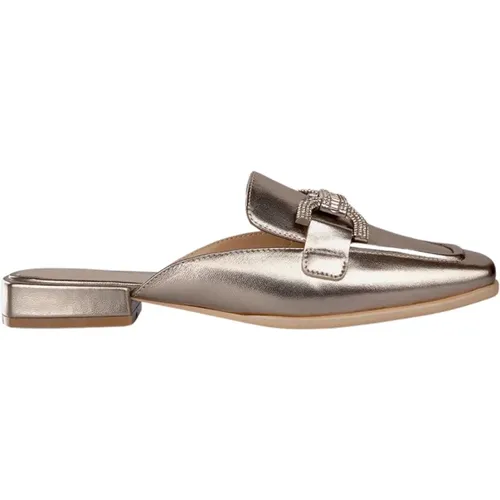 Stirrup Rhinestone Flat Mules , female, Sizes: 4 UK, 6 UK - Alma en Pena - Modalova