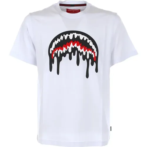 Weißes T-Shirt mit bedrucktem Logo - SPRAYGROUND - Modalova