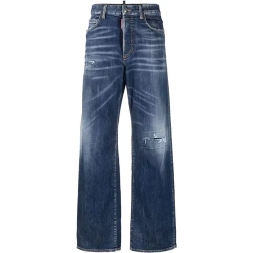 Blaue High-Waist Wide-Leg Icon Jeans - Dsquared2 - Modalova