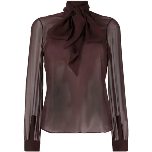 Elegant Silk Blouse , female, Sizes: L - Saint Laurent - Modalova